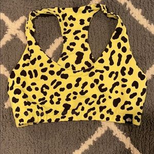 Booty by brabants lime green cheetah sports bra